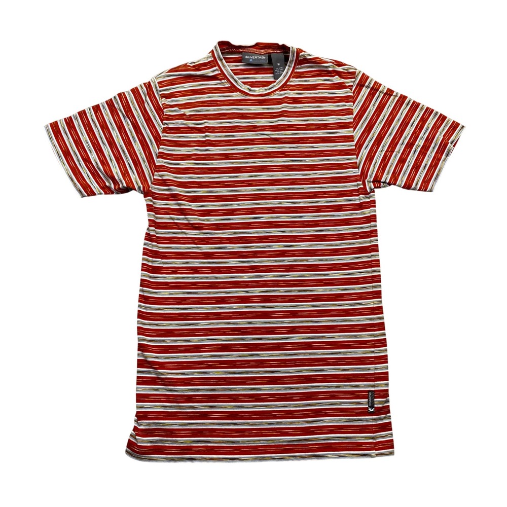 SILVERTAB Levi's Brand Red White Blue Striped T Shirt‎ Mens Medium Grunge